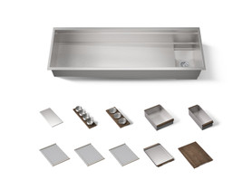 57-3/4" undermount single-bowl workstation kitchen sink
