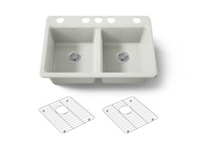 33" undermount double-bowl kitchen sink