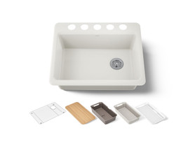 27" undermount single-bowl workstation kitchen sink