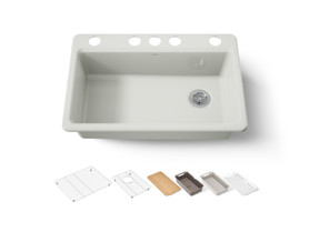 33" undermount single-bowl workstation kitchen sink