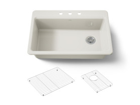 33" top-mount single-bowl kitchen sink