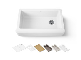 35-3/4" undermount single-bowl farmhouse workstation kitchen sink