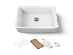 35-1/2" undermount single-bowl farmhouse workstation kitchen sink