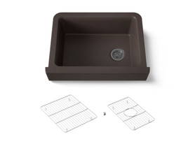 29-3/4" undermount single-bowl farmhouse kitchen sink with short apron