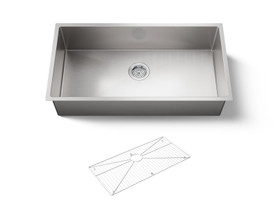 35" undermount single-bowl kitchen sink