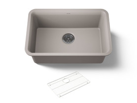 27-1/2" undermount single-bowl kitchen sink