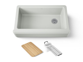 35-3/4" undermount single-bowl farmhouse workstation kitchen sink