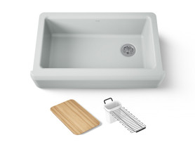 35-3/4" undermount single-bowl farmhouse workstation kitchen sink