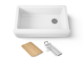 35-3/4" undermount single-bowl farmhouse workstation kitchen sink