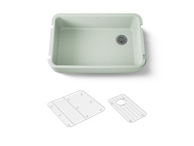 34" undermount single-bowl farmhouse kitchen sink