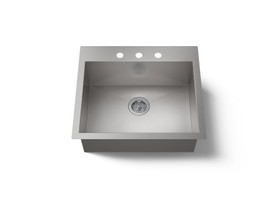 25" top-/undermount single-bowl kitchen sink