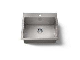 25" top-/undermount single-bowl kitchen sink
