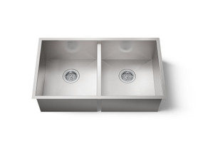 32" undermount double-bowl kitchen sink