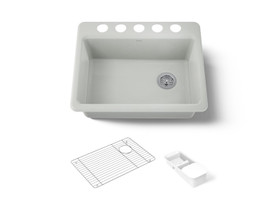 27" undermount single-bowl workstation kitchen sink