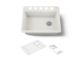 27" undermount single-bowl workstation kitchen sink