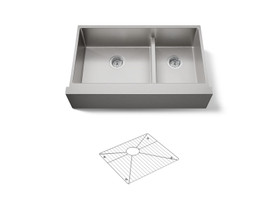 Smart Divide(R) 35-1/2" undermount double-bowl farmhouse kitchen sink