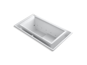 63" x 31-1/2" drop-in Effervescence bath with chromatherapy and right-hand drain