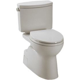 1.28 GPF Two-Piece Elongated Toilet with SanaGloss and Double Cyclone Technologies - Seat Not Included in Colonial White