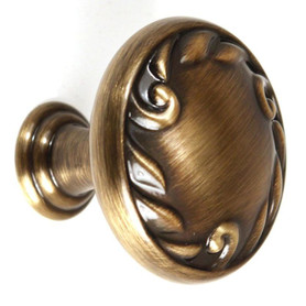 Ornate A3650-38-AE Knob Traditional 1-1/2-in in Antique English