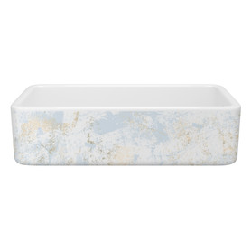 Lancaster(TM) 36" Single Bowl Farmhouse Apron Front Fireclay Kitchen Sink With Patina Design
