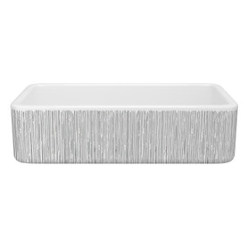 Lancaster(TM) 36" Single Bowl Farmhouse Apron Front Fireclay Kitchen Sink With Lines Design