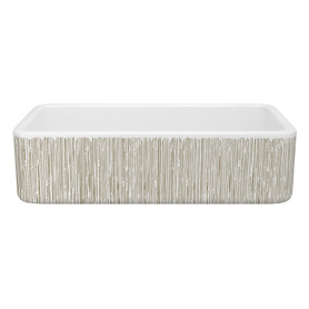 Lancaster(TM) 36" Single Bowl Farmhouse Apron Front Fireclay Kitchen Sink With Lines Design