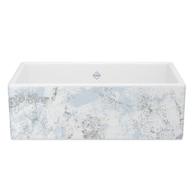 Shaker(TM) 33" Single Bowl Farmhouse Apron Front Fireclay Kitchen Sink With Patina Design