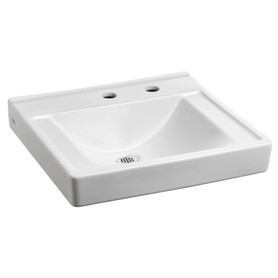 Decorum(R) Wall-Hung EverClean(R) Sink With Center Hole Only and Extra Right-Hand Hole