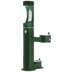 Outdoor Ezh2O Upper Bottle Filling Station Bi-Level Pedestal With Pet Station Nonfilter Nonrefrige Freezeresist Evergreen in Evergreen