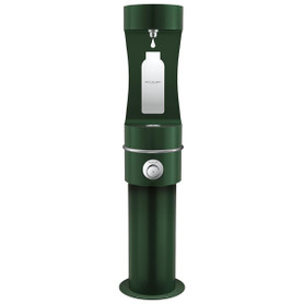 Outdoor Ezh2O Bottle Filling Station Single Pedestal Non-Filtered Non-Refrigerated Evergreen in Evergreen