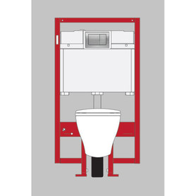 One Piece Elongated 1.6 GPF Wall Mounted Toilet with Dual Max Flush System, In-Wall Tank System and Copper Supply Line - Seat Not Included in Cotton