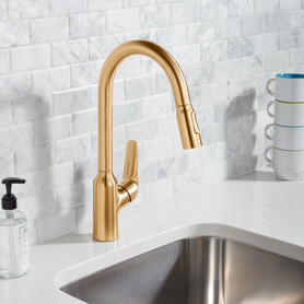 Focus N Prep Kitchen Faucet, 2-Spray Pull-Down, 1.75 Gpm in Brushed Gold Optic