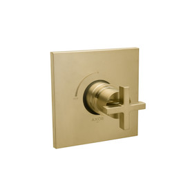 Citterio Pressure Balance Trim- Cross Handle in Brushed Gold Optic