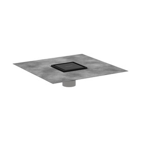 Raindrain Brilliance Point Drain Set 4"X 4" Trim Tileable Rear Cover And Rough in Matte Black