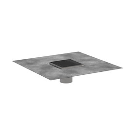 Raindrain Brilliance Point Drain Set 4"X 4" Trim With Height Adjustable Frame And Rough In Brushed Stainless Steel