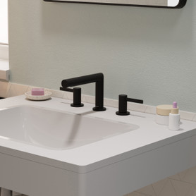 Zesis S Widespread Faucet 100 With Pop-Up Drain, 1.2 Gpm in Matte Black