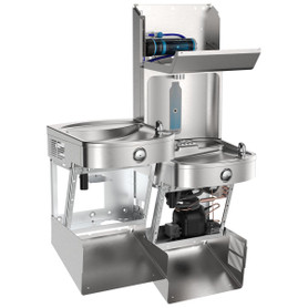 Pro Filtration Vandal-Resistant Connected Bottle Filling Station&Bilevel Ada Cooler Refrig Ultra-Cap Lead Rd Ss