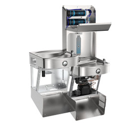 Pro Filtration Vandal-Resistant Connected Bottle Filling Station&Bilevel Ada Clr Refrig Dbl Ultra-Cap Lead Rd Ss
