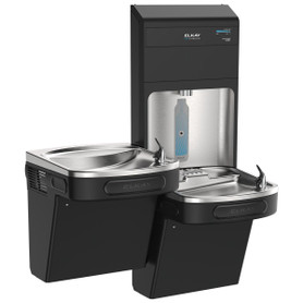 Pro Filtration Connected Bottle Filling Station & Bi-Level Ada Cooler Refrig Dbl Total Pfas* + Lead Reduction Bk