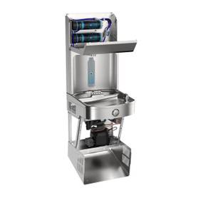 Pro Filtration Vandal-Resistant Connected Bottle Filling Station&Sgl Ada Cooler Refrig Dbl Ultra-Cap Lead Rd Ss