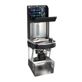 Pro Filtration Connected Bottle Filling Station & Single Ada Cooler Refrig Dbl Ultra-Capacity Lead Reduction Bk