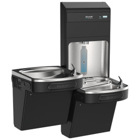 Pro Filtration Bottle Filling Station & Bi-Level Ada Cooler Refrig Ultra-Capacity Lead + Sediment Prefilter Bk