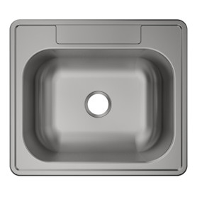 Stainless Steel Sink 25" X 22" X 8-1/16" Drop-In Single Bowl 20 Gauge 2-Hole 10 Pk in Satin