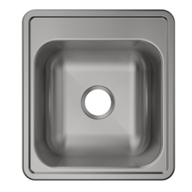 Stainless Steel Sink 17" X 19" X 6-1/8" Drop-In Single Bowl 22 Gauge 1-Hole in Satin