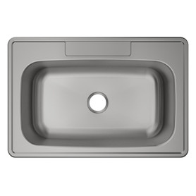 Stainless Steel Sink 33" X 22" X 8-1/16" Drop-In Single Bowl 20 Gauge 4-Hole in Satin