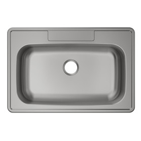 Stainless Steel Sink 33" X 22" X 5-1/2" Drop-In Single Bowl 20 Gauge 3 Faucet Holes Pack Of 10 in Satin