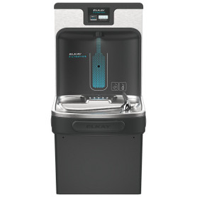 Enhanced Filtered Bottle Filling Station & Single Ada Cooler Midnight Black Pfoa/Pfos & Lead Reduction Drop Down Wrapper