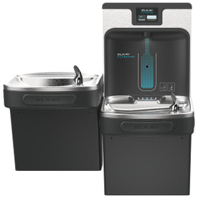 Enhanced Filtered Bottle Filling Station & Bi-Level Ada Cooler Midnight Black Lead Reduction Drop Down Wrapper