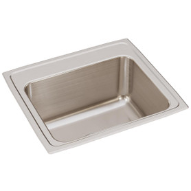 Lustertone Classic Stainless Steel 22" X 19-1/2" X 10-1/8", 0-Hole Single Bowl Drop-In Sink in Lustrous Satin