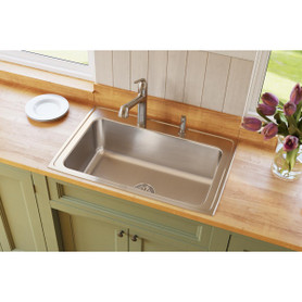 Lustertone Classic Stainless Steel 33" X 22" X 10-1/8", Single Bowl Drop-In Sink in Lustrous Satin